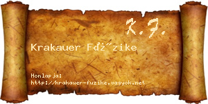 Krakauer Füzike névjegykártya